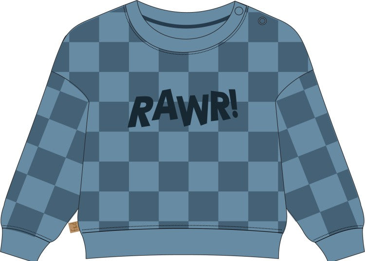 Frogs & Dogs Sweater | Trui | Block Rawr! | Blue Shadow | Blauw