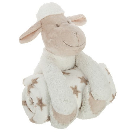 Plaid + Pluche | Giftset | Deken met Knuffeldier | Schaap