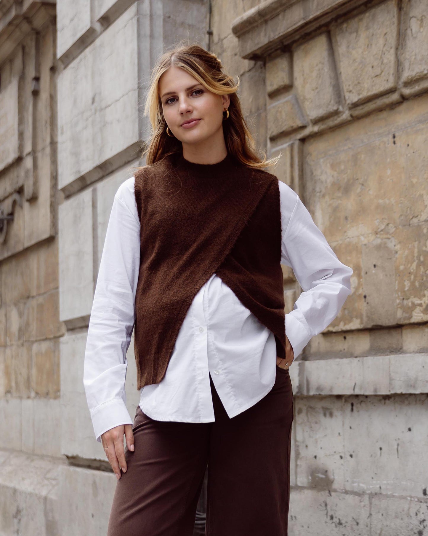 Love2Wait Spencer | Zwangerschaps Top | Brown