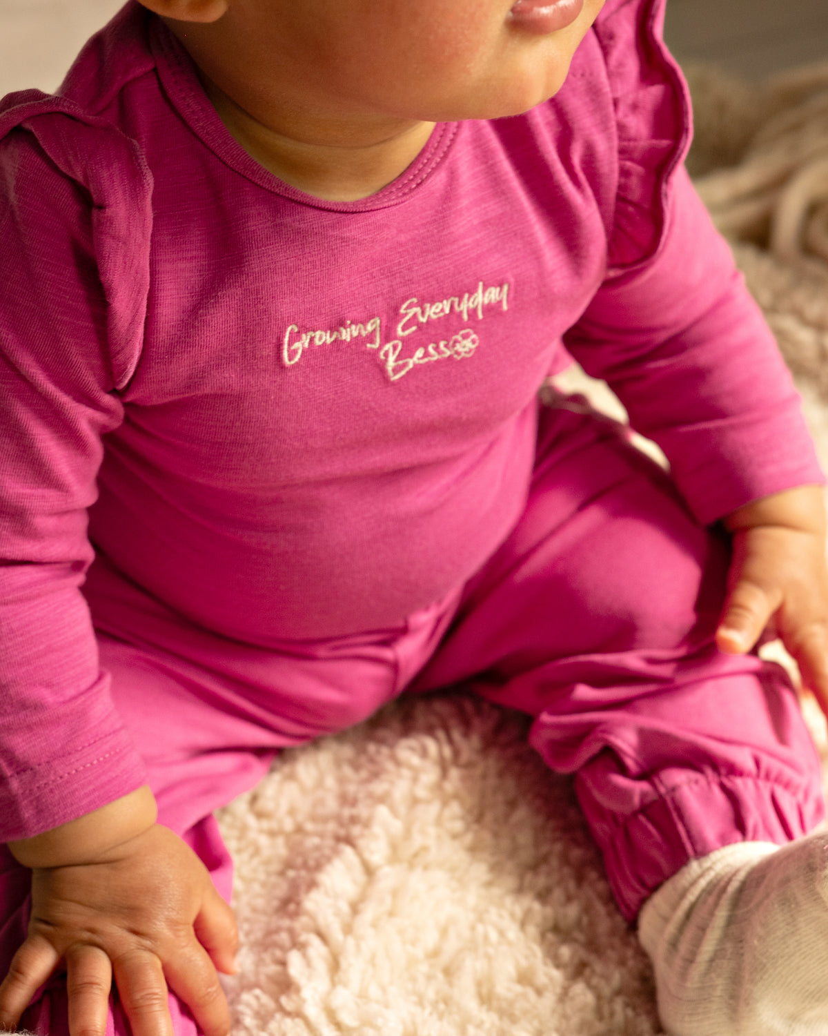 Bess Shirt met Ruches | Lange Mouw | Fuchsia
