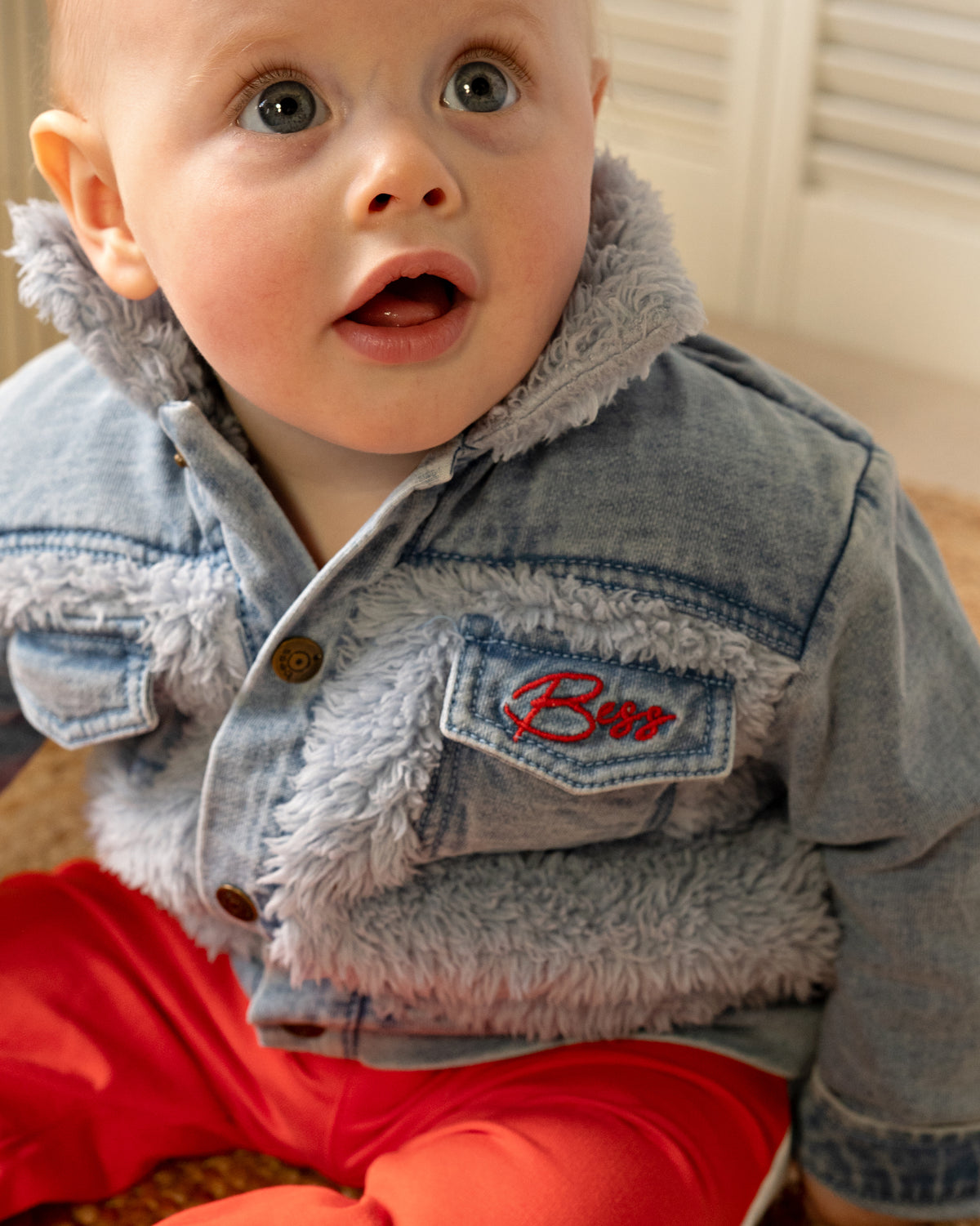 Bess Jas | Spijkerstof | Babyjasje | Teddy | Jeans Blue