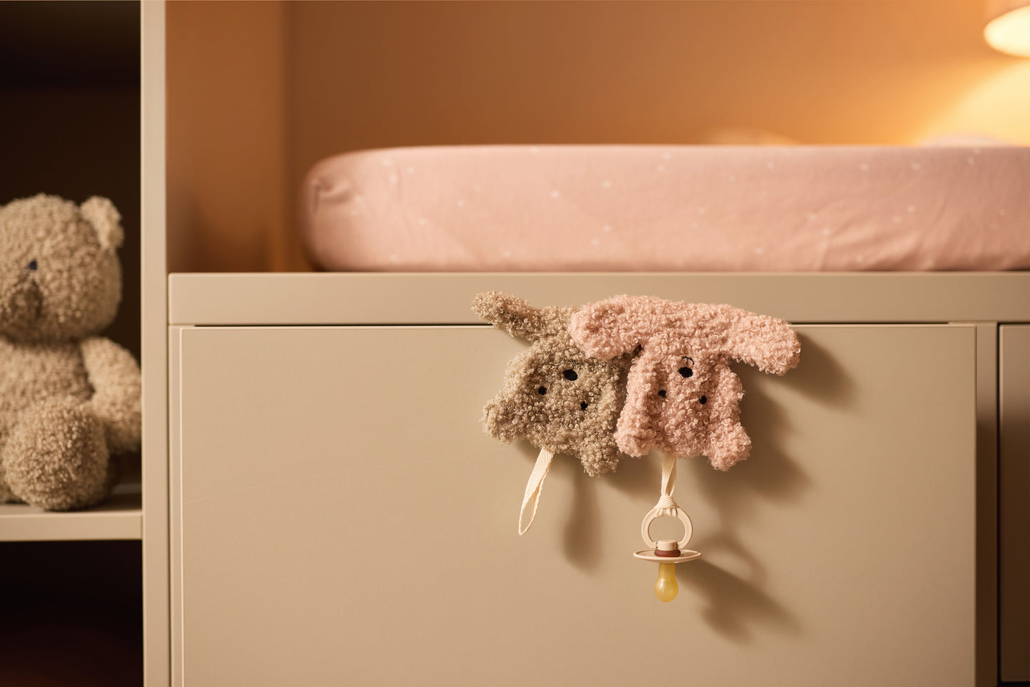 Speendoekje - Boucle - Teddy Bear - Wild Rose