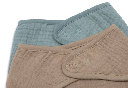 Jollein | Slab Bandana | Hydrofiel | 2 Stuks | Sea Green | Bruin