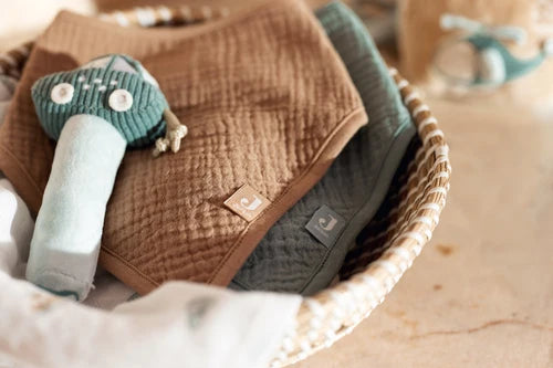 Jollein | Slab Bandana | Hydrofiel | 2 Stuks | Sea Green | Bruin
