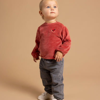 Noppies Sweater | Lange Mouw | Dusty Cedar | Velours