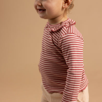 Noppies T-Shirt | Lange Mouw | Dusty Cedar | Gestreept