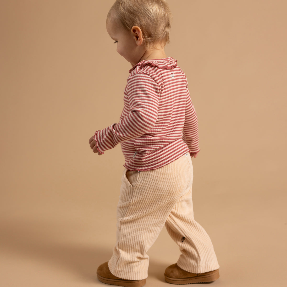 Noppies T-Shirt | Lange Mouw | Dusty Cedar | Gestreept