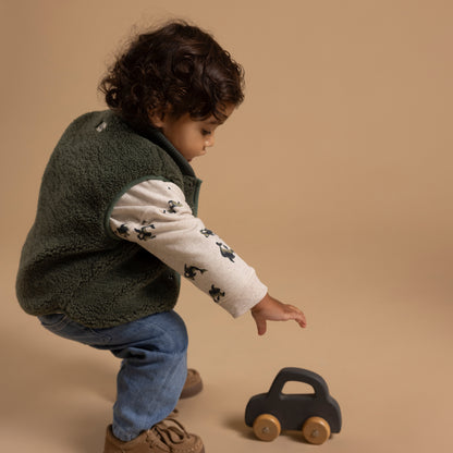 Noppies Bodywarmer | Teddystof | Indoor | Jas | Donkergroen