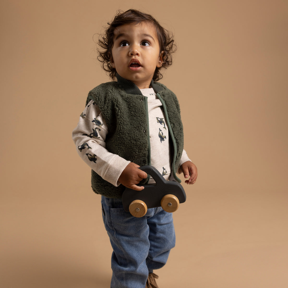 Noppies Sweater | Lange Mouw | Team Orca | Sand Melange  / Donkergroen