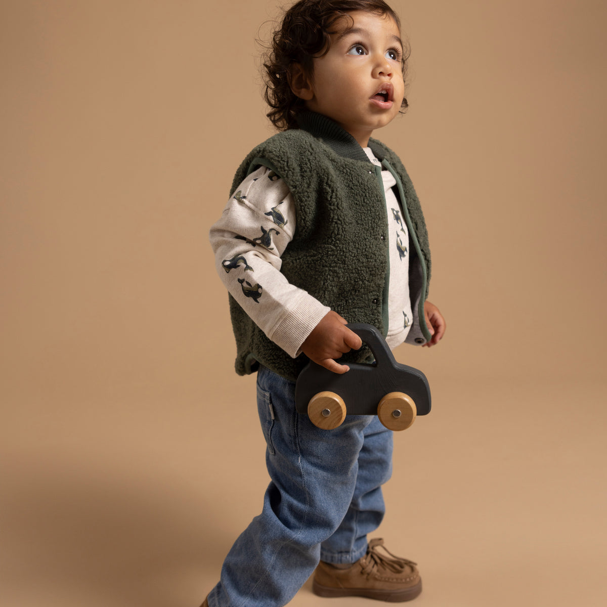 Noppies Sweater | Lange Mouw | Team Orca | Sand Melange  / Donkergroen