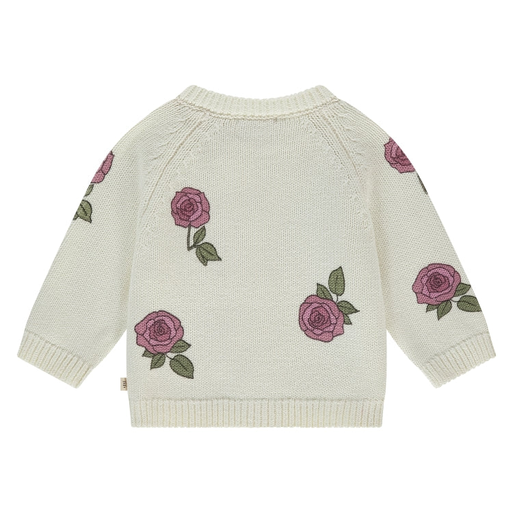 A Tiny Story Baby Cardigan | Vest | Spring Roses | Ecru