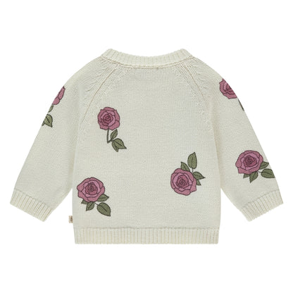 A Tiny Story Baby Cardigan | Vest | Spring Roses | Ecru