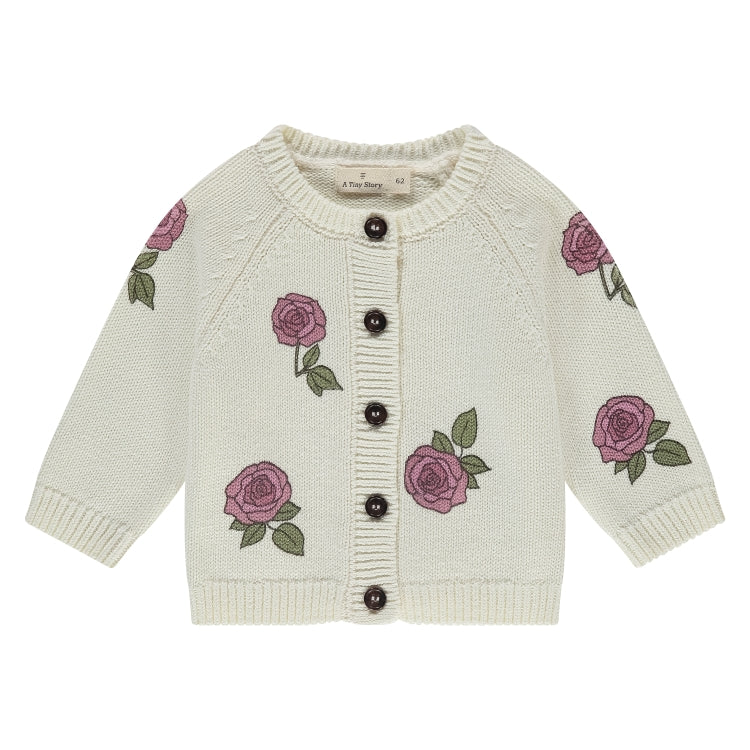 A Tiny Story Baby Cardigan | Vest | Spring Roses | Ecru