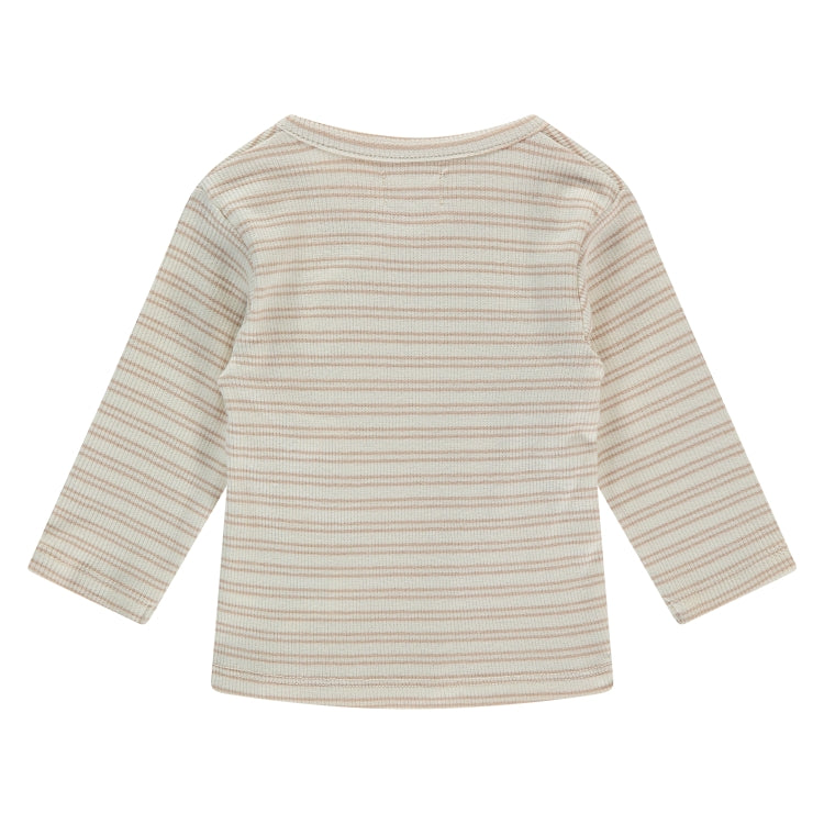 A Tiny Story Baby Overslag Longsleeve | Nougat | Stripe