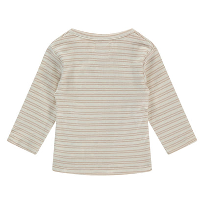 A Tiny Story Baby Overslag Longsleeve | Nougat | Stripe