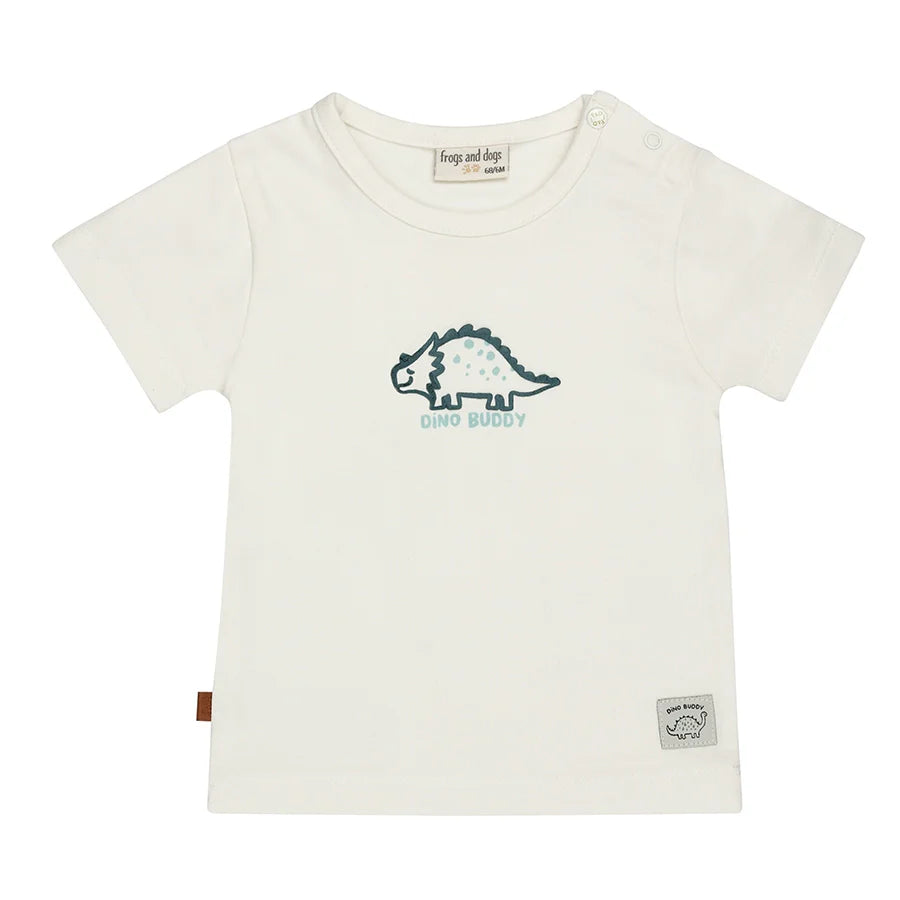 Frogs and Dogs - Dino Buddy T-shirt | White Alyssum