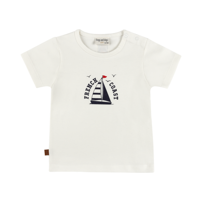 Frogs and Dogs - T-Shirt - Sail Boat - White Alyssum