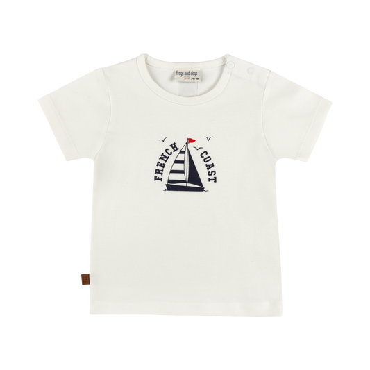 Frogs and Dogs - T-Shirt - Sail Boat - White Alyssum