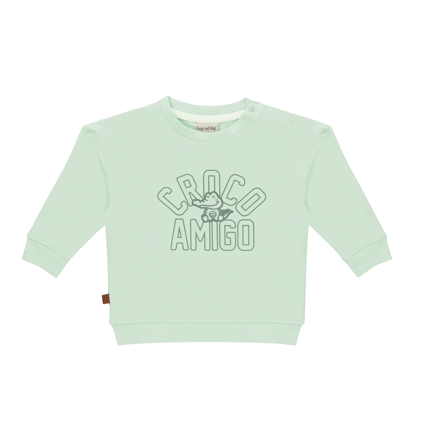 Frogs and Dogs Trui | Croco Amigo Baby | Subtiel groen