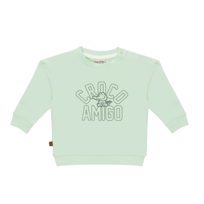 Frogs and Dogs Trui | Croco Amigo Baby | Subtiel groen