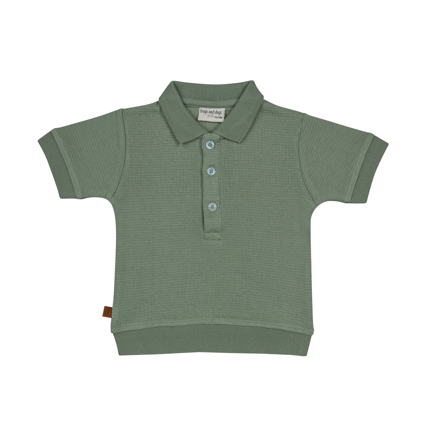 Frogs and Dogs Waffle Polo Baby | Lelieblad | Groen