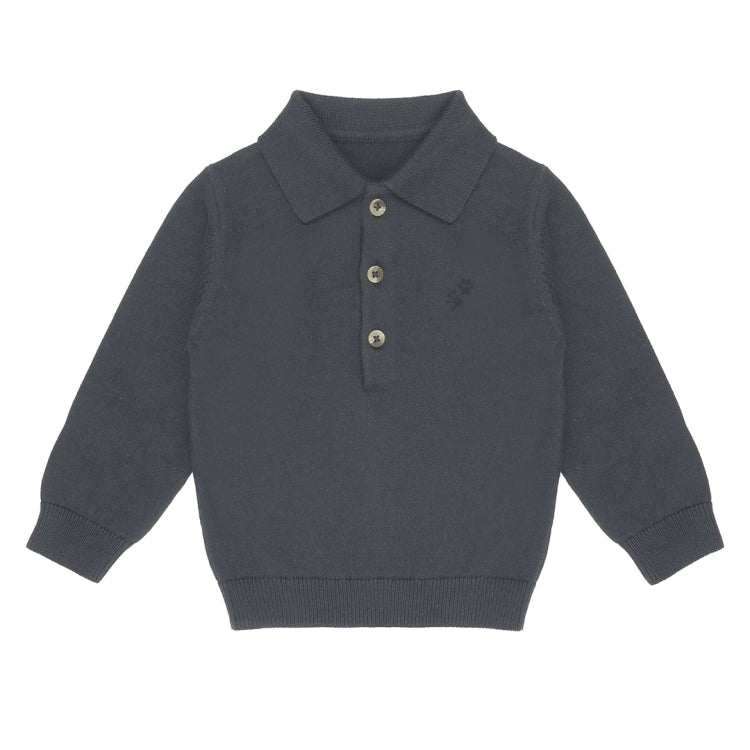Frogs & Dogs Polo Shirt | Lange Mouw | Dark Gull Gray