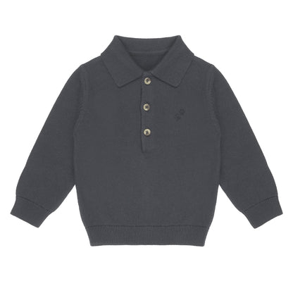 Frogs & Dogs Polo Shirt | Lange Mouw | Dark Gull Gray