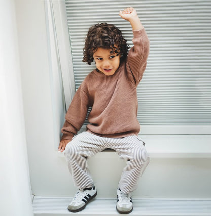 Frogs & Dogs Broek | Babybroekje | Cargo Pants | Whisper White | Gestreept