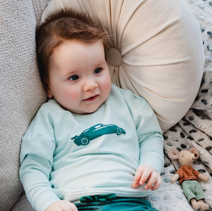 Frogs & Dogs Sweater | Trui | Fast Car | Pastel Blue