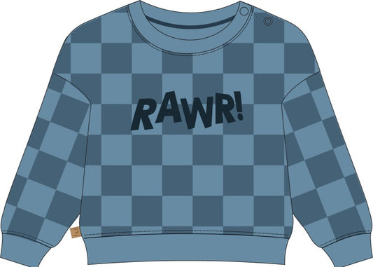 Frogs & Dogs Sweater | Trui | Block Rawr! | Blue Shadow | Blauw