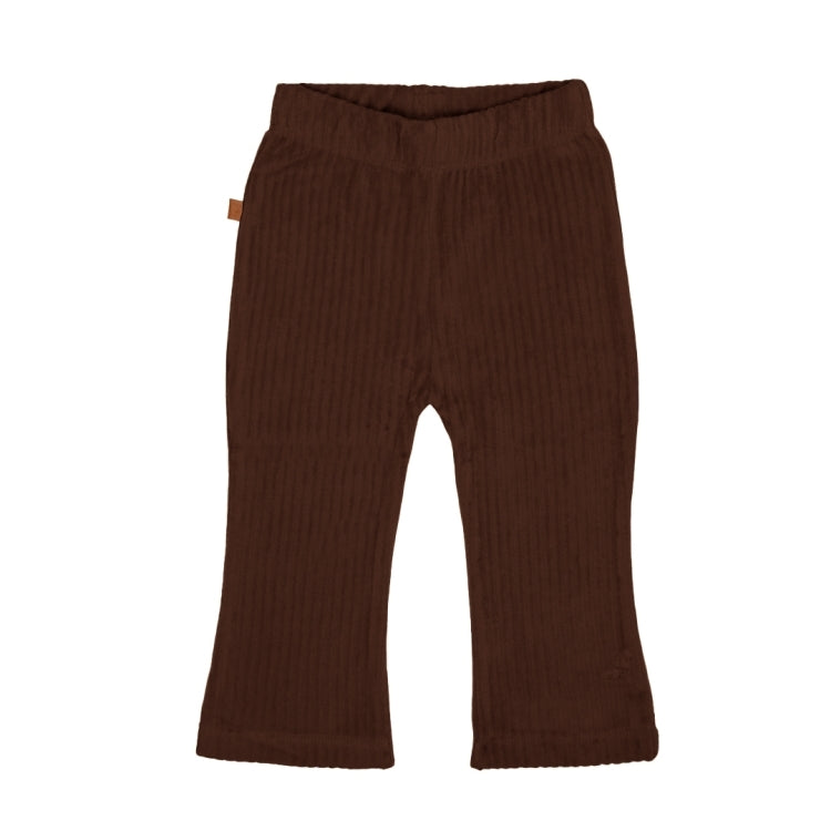 Frogs & Dogs Broek | Babybroekje | Velvet Flared Pants | Brown Stone | Bruin