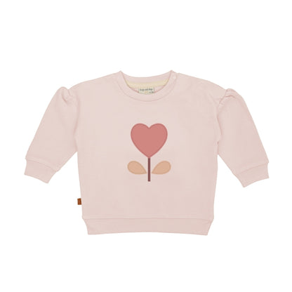 Frogs & Dogs Sweater | Trui | Patch Flo | Silver Peony | Lichtroze met Print
