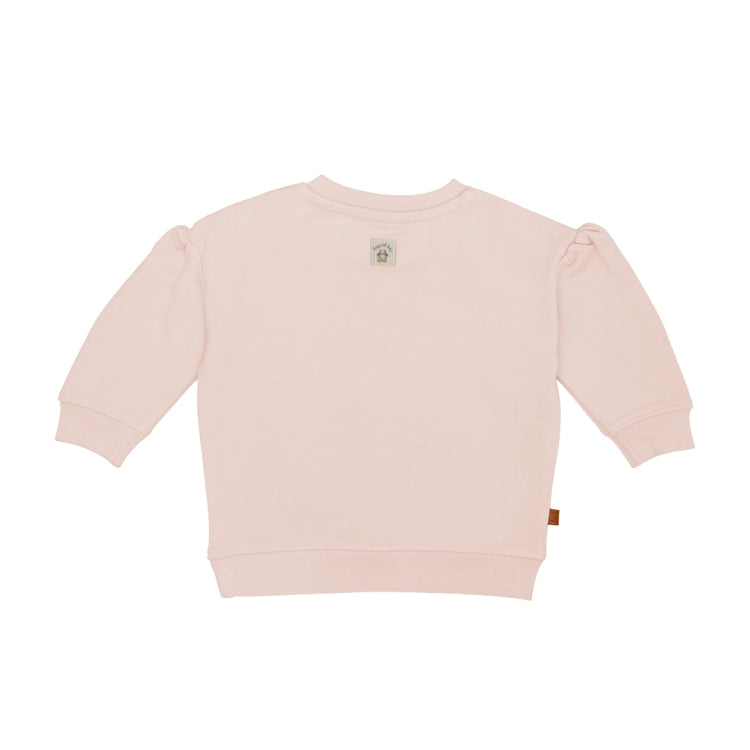 Frogs & Dogs Sweater | Trui | Patch Flo | Silver Peony | Lichtroze met Print