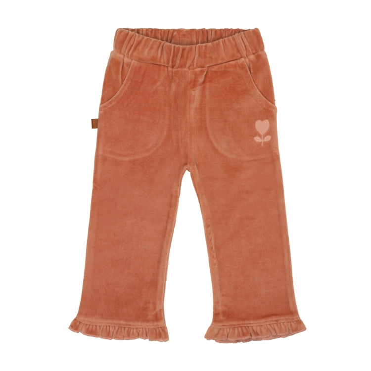 Frogs & Dogs Broek | Babybroekje | Velvet Wide Pants | Cameo Brown | Bruin