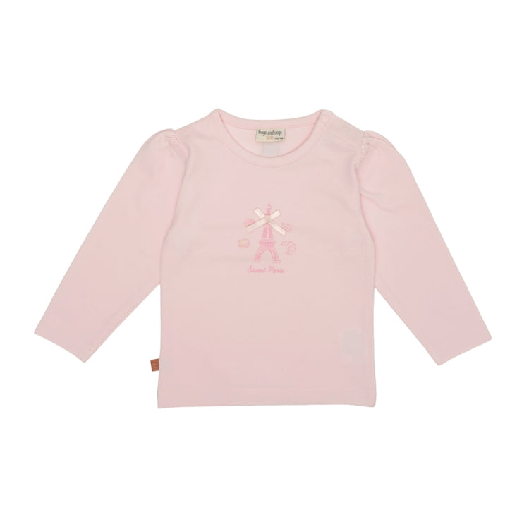 Frogs & Dogs Shirt | Eiffel Tower | Primrose Pink | Lichtroze met Print