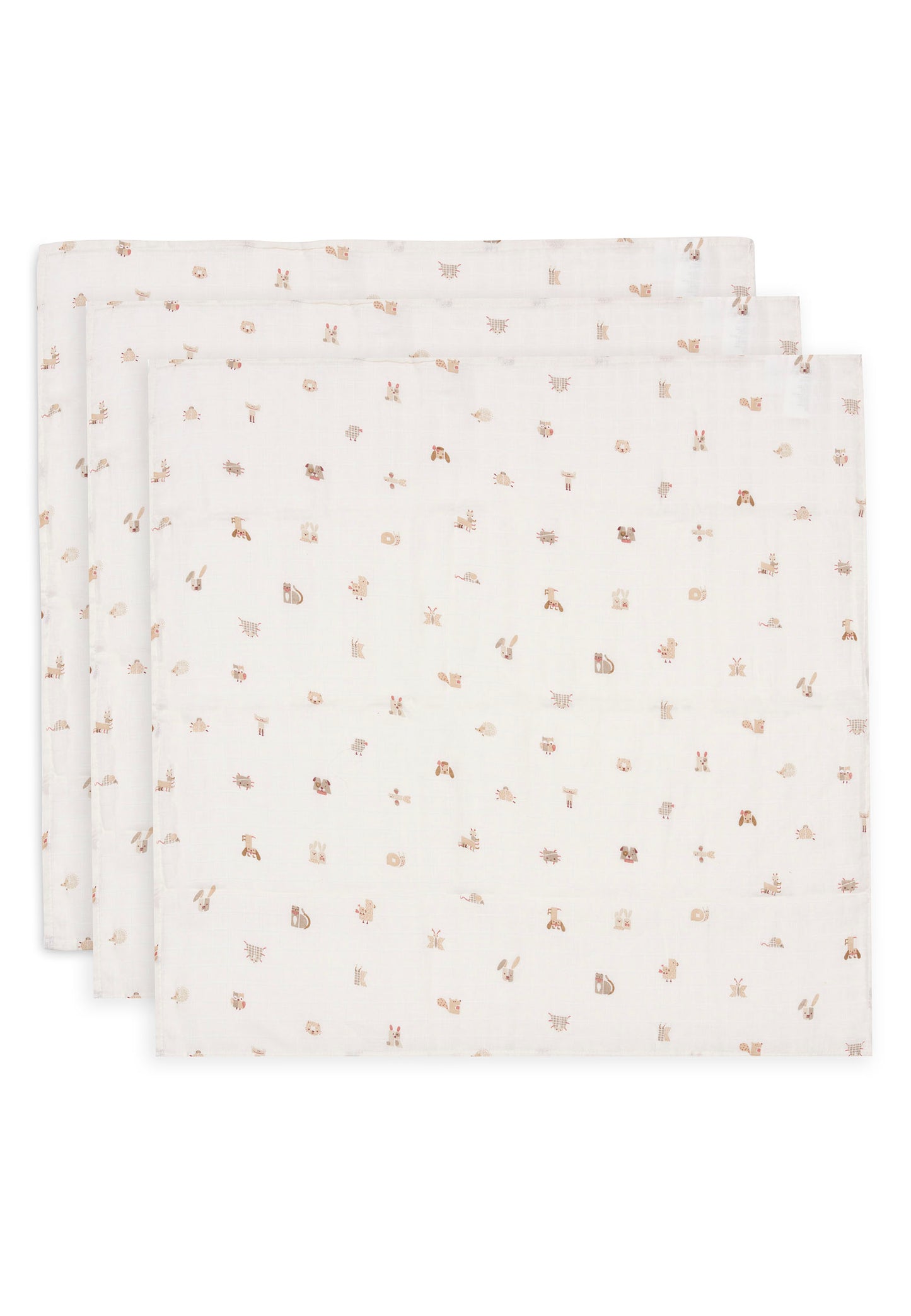 Jollein Hydrofiele Doek Small | 70 x 70 cm | 3pack | Animal Friends