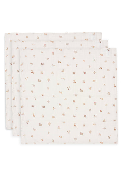 Jollein Hydrofiele Doek Small | 70 x 70 cm | 3pack | Animal Friends