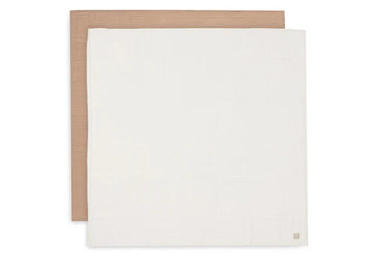 Jollein Hydrofiele Doek | 115 x 115 cm | 2pack | Biscuit / Ivory