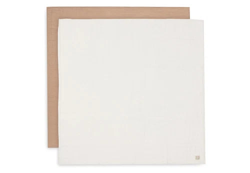 Jollein Hydrofiele Doek | 115 x 115 cm | 2pack | Biscuit / Ivory