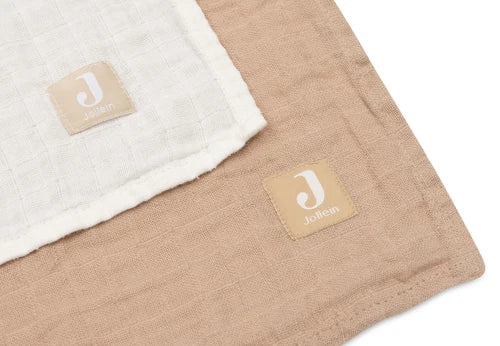 Jollein Hydrofiele Doek | 115 x 115 cm | 2pack | Biscuit / Ivory