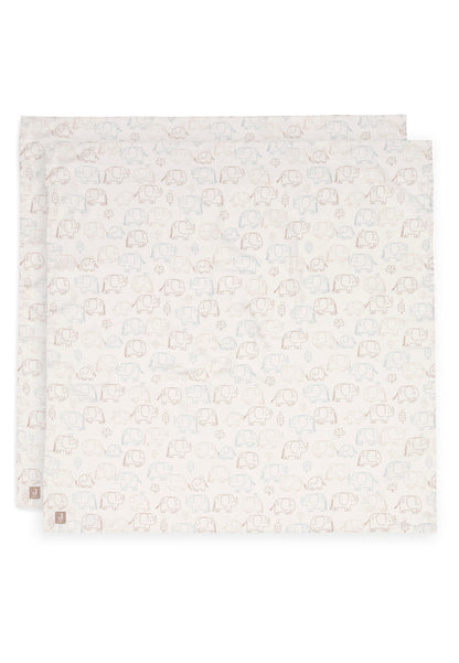 Jollein Hydrofiele Doek | 115 x 115 cm | 2pack | Elephant Tales