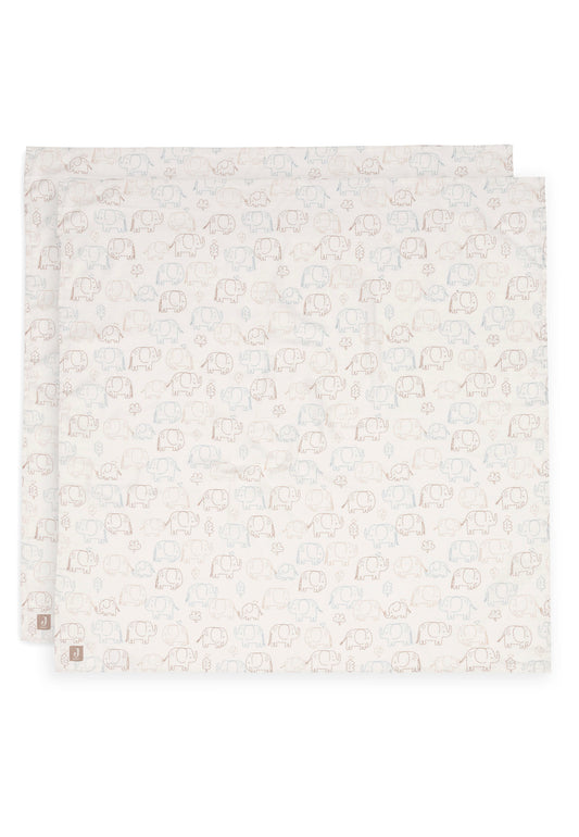 Hydrofiele Doek 115x115cm - 2pack - Elephant Tales