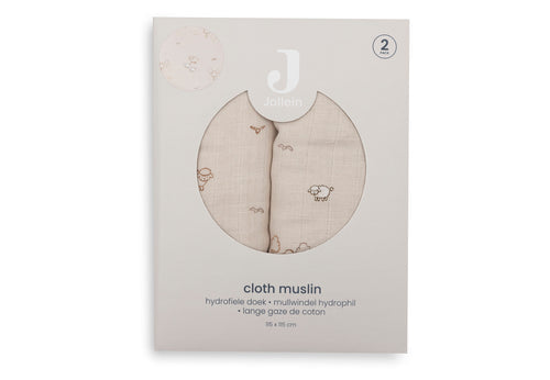 Jollein Hydrofiele Doek Large | 115 x 115 cm | 2pack | Woolly