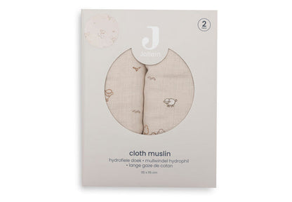 Jollein Hydrofiele Doek Large | 115 x 115 cm | 2pack | Woolly
