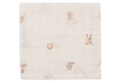 Jollein Hydrofiele Monddoekjes | 31 x 31 cm | 3pack | Animal Friends