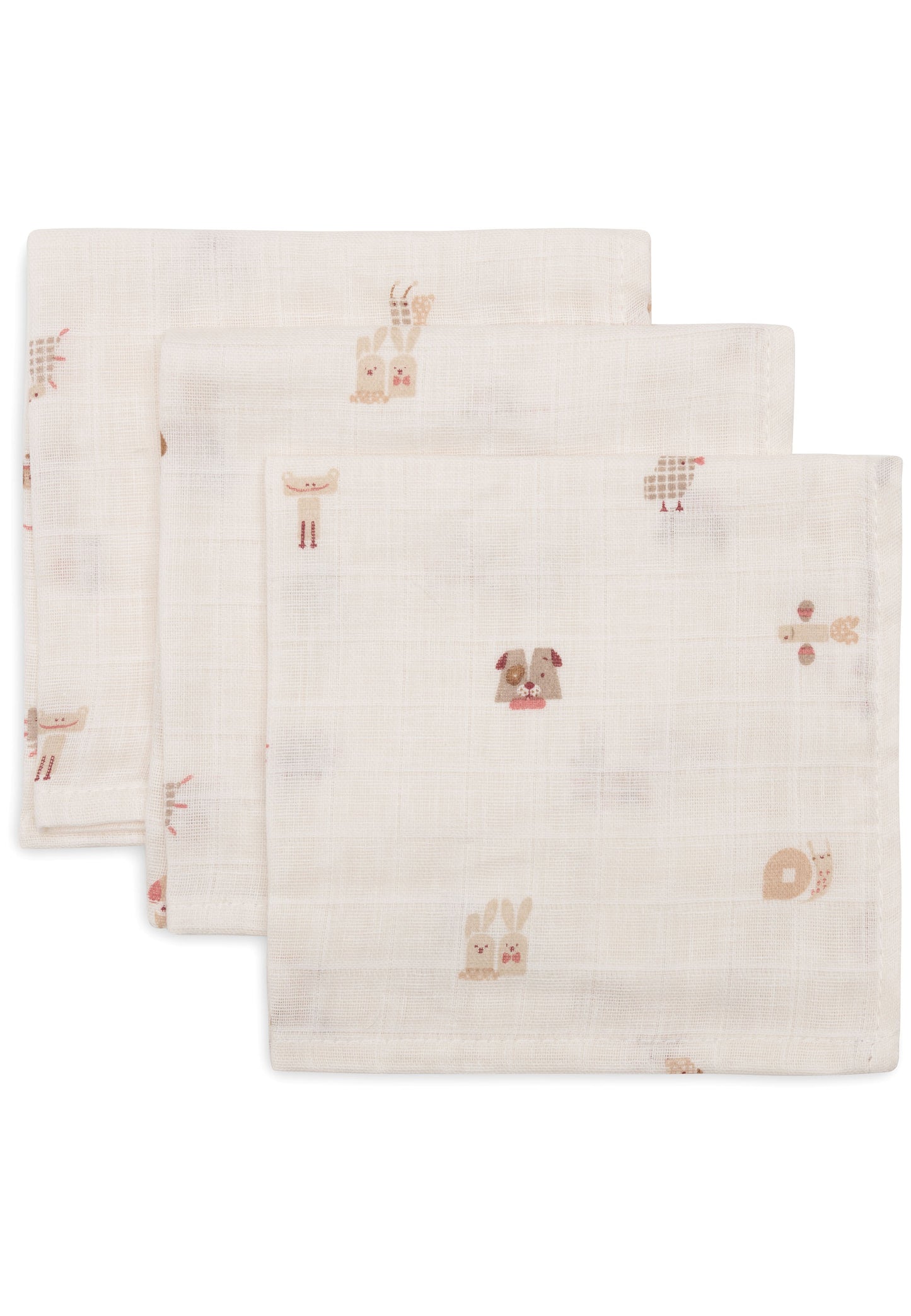 Jollein Hydrofiele Monddoekjes | 31 x 31 cm | 3pack | Animal Friends
