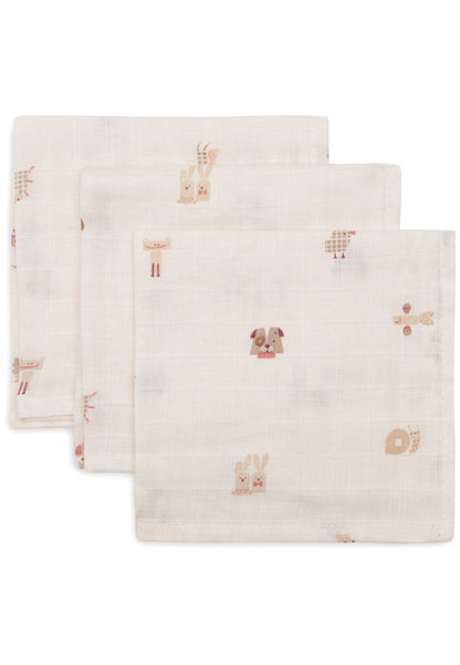 Jollein Hydrofiele Monddoekjes | 31 x 31 cm | 3pack | Animal Friends