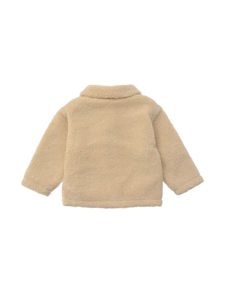 Bouclé fleecejack | met Knopen | Creme