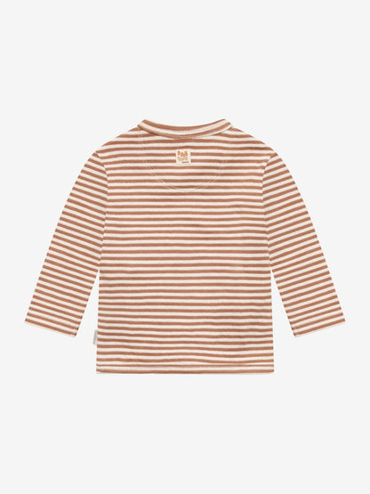 Noppies T-Shirt | Lange Mouw  | Gestreept | Mocha Mousse