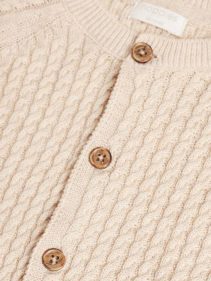 Noppies Vest | Zand Melange | Lange Mouw